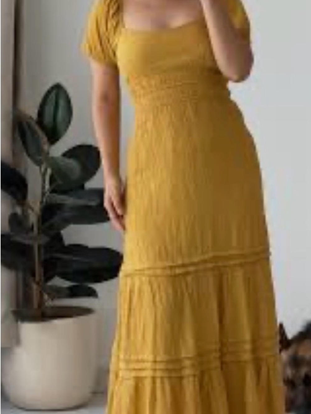 Max + Ash NWT boho mustard maxi dress flattering fit and chic look